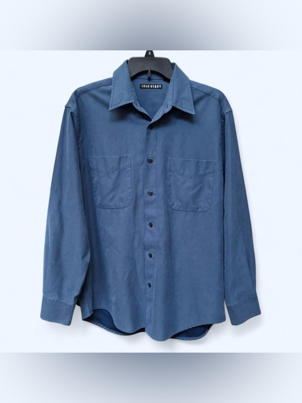 John Henry blue long sleeve button down shirt